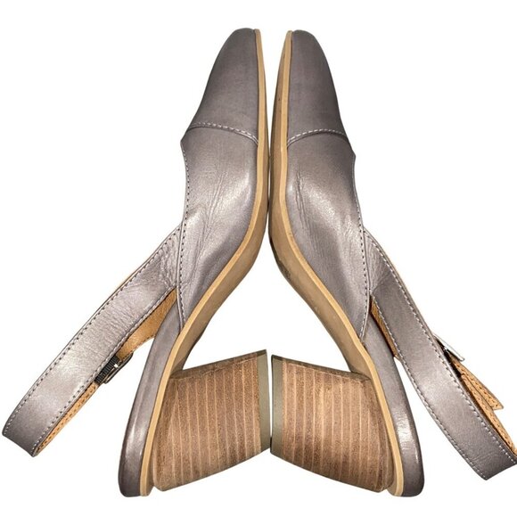 Miz Mooz Women's Aurora block stacked heel Pumps graphite gray women’s 39 - Picture 8 of 14